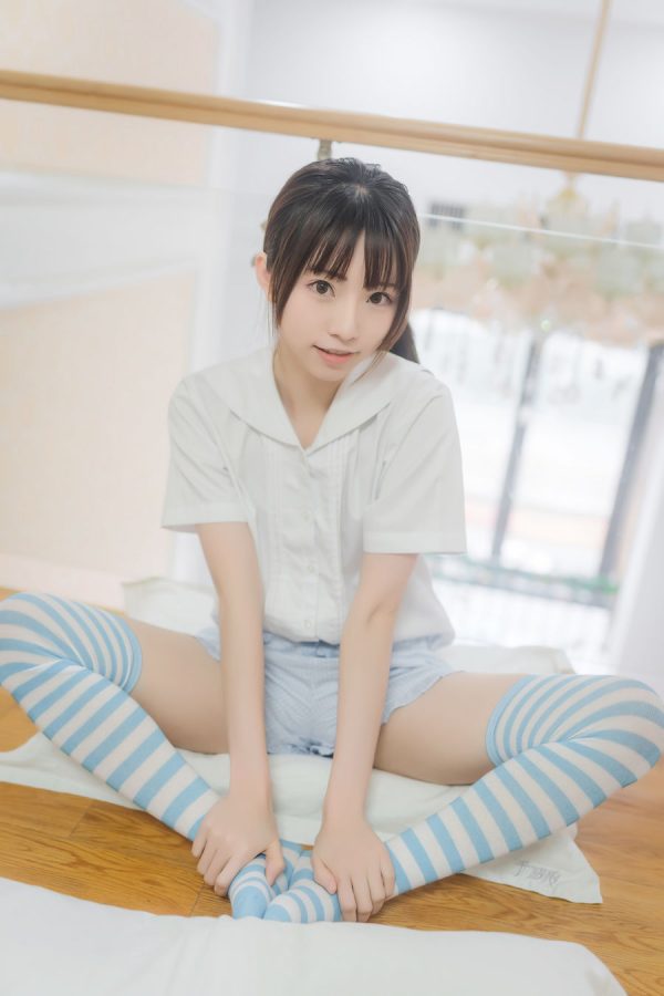 No.022-蓝白条纹袜 [42P]-慕色阁