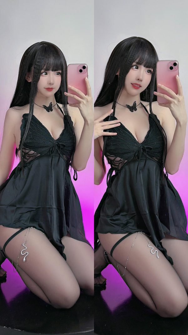 No.047 – 黑丝吊带服 [9P]-慕色阁